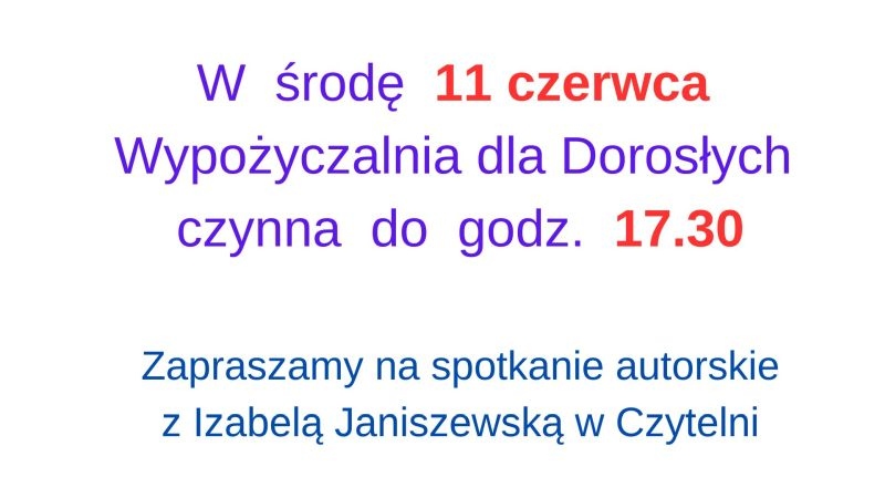 Spotkanie z Izabelą Janiszewską