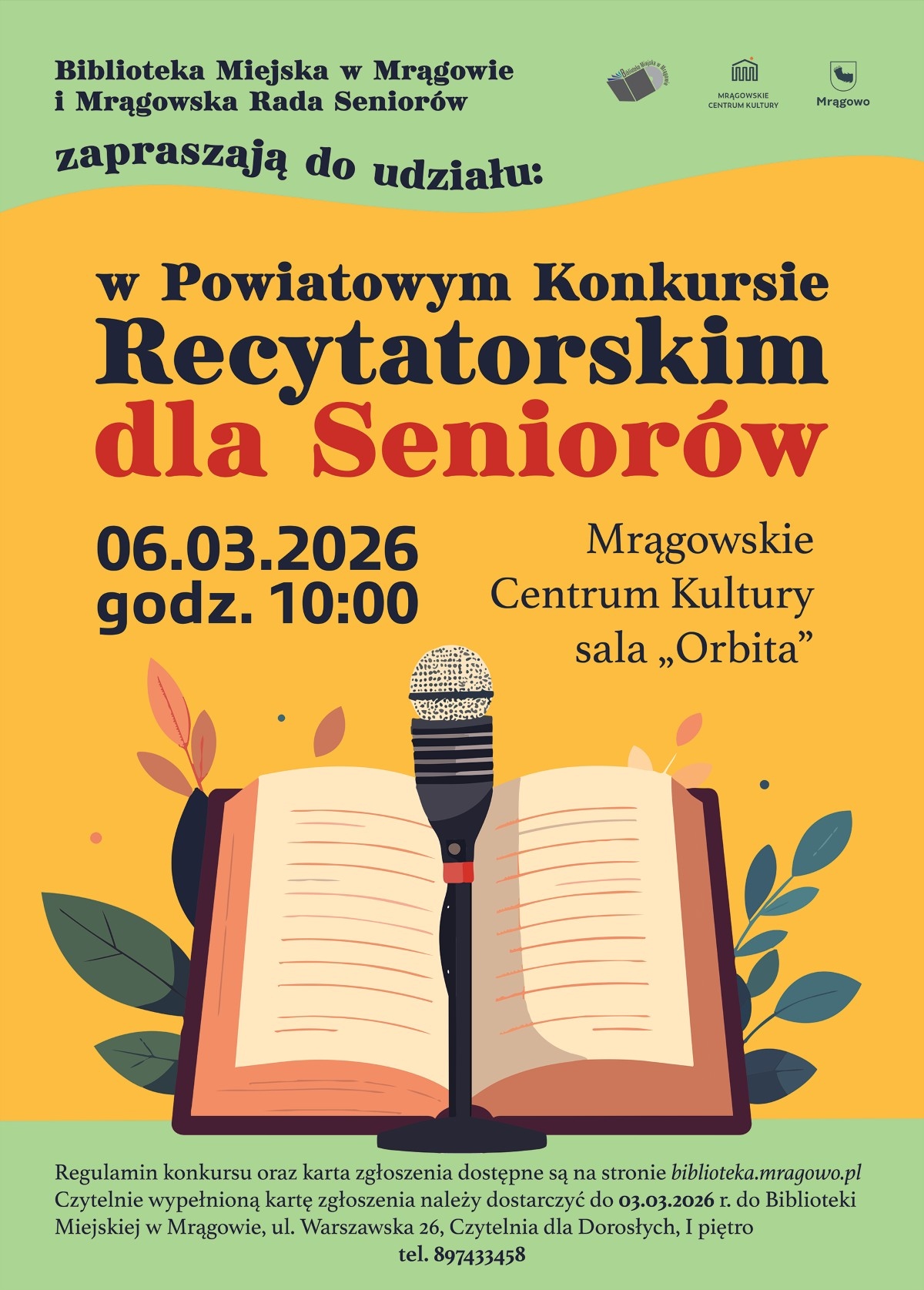 Powiatowy Konkurs Recytatorski dla Seniorów