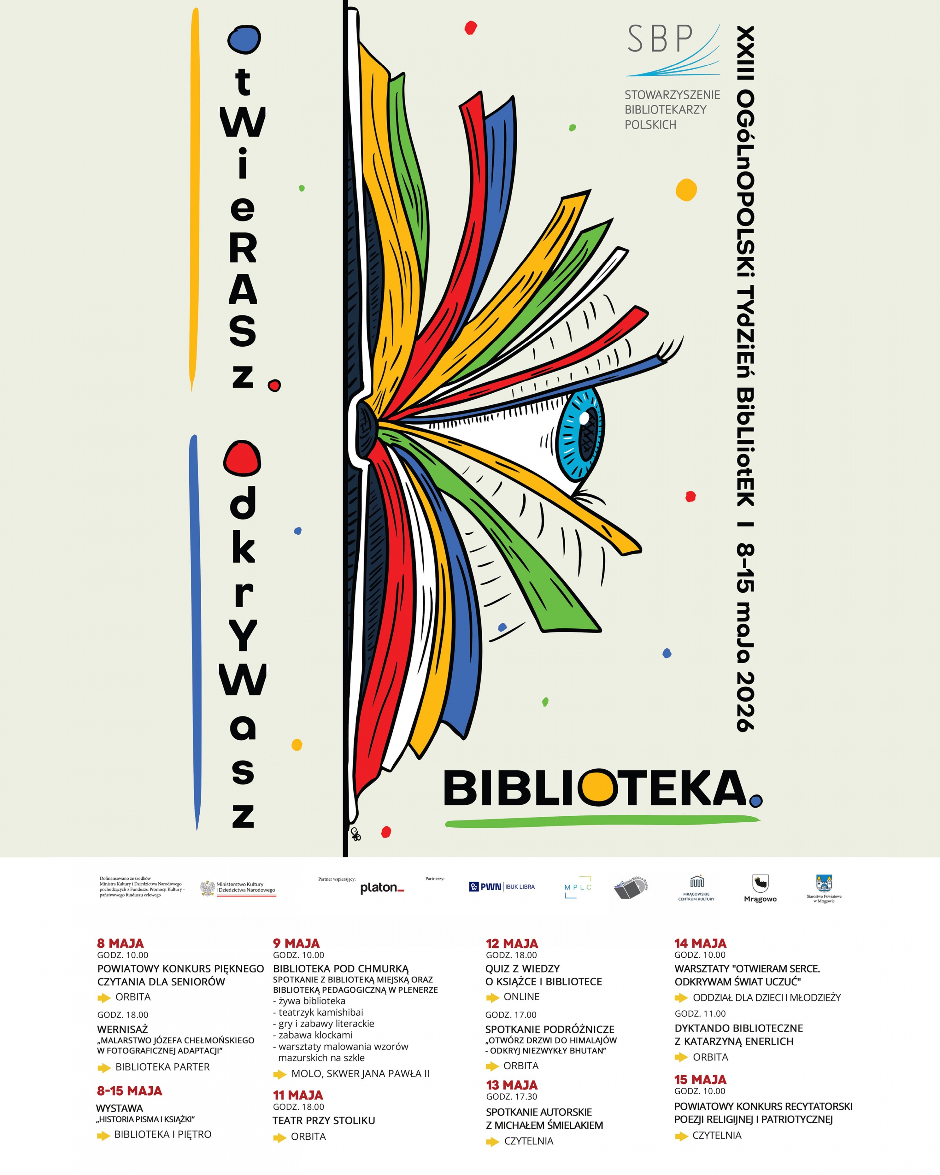 Tydzień Bibliotek 2026 w Mrągowie – otwierasz… i zaczynasz odkrywać!