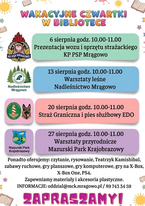 Wakacyjne czwartki w bibliotece
