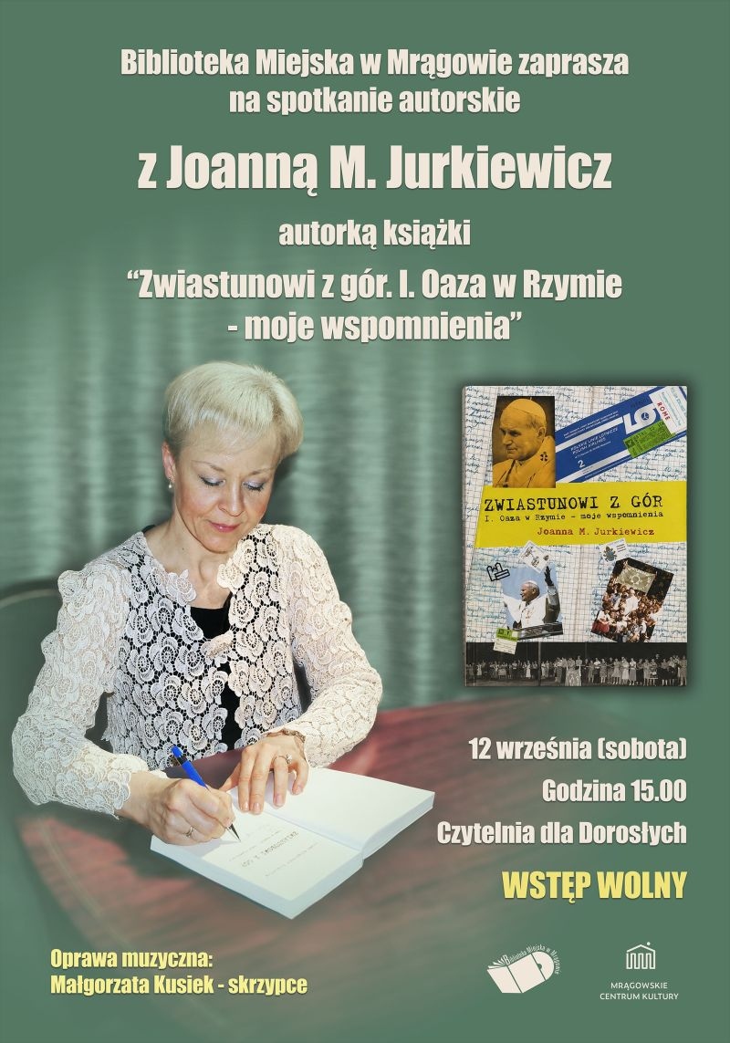 Spotkanie autorskie z Joanną M. Jurkiewicz
